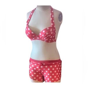 🎀 Vintage-Inspired Red Polka Dot Bikini w/ Shorts Bottoms | Amazon Favourites🎀